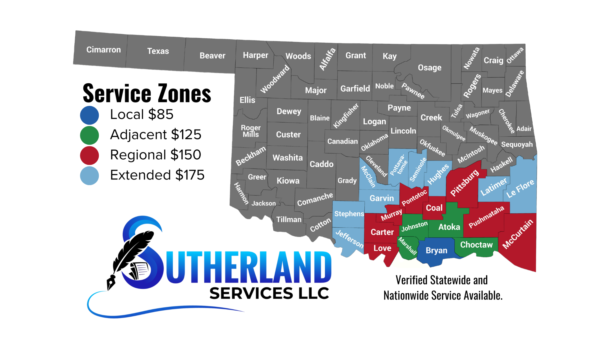 Sutherland Services LLC Process Server Zones